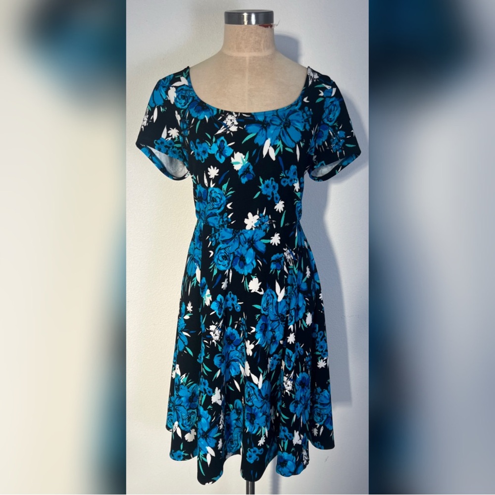 Torrid Floral Blue and Black Women's Dress